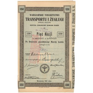 Warschauer Transport- und Schifffahrtsverband, Em.1, 5x 250 mkp 1921