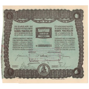 KAROL MACHLEJD INDUSTRIAL FACTORY, 1 000 mkp 1921