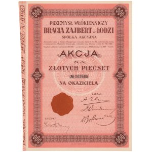 BRACIA ZAJBERT Textilindustrie in Łódź, 500 PLN
