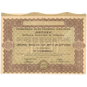 GRÓDEK Pomorská národná elektráreň, 100 zl 1931