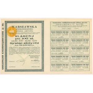 Warszawska Kinematograficzna Sp. Akc., 10x 100 zlotys 1930