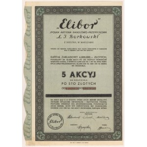 ELIBOR Sp. Akc. Handlowo-Przemysłowa Ł. J. BORKOWSKI, 5x PLN 100