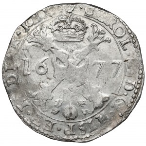 Niderlandy, Karol II, Patagon 1677 - Antwerp