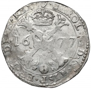 Niderlandy, Karol II, Patagon 1677 - Antwerp