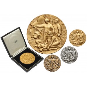 GOLD Medal 25th Anniversary of the Warsaw Uprising 1969 + silver and bronze - COMPLETE (3pcs)