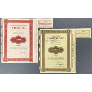 Cukrovar LUBLIN, 100 zlotých 1925 a cukrovar GARBÓW, 100 zlotých 1929 (2ks)