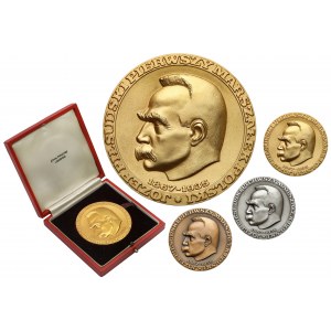 GOLD Pilsudski 100th Birthday Anniversary Medal 1967 + silver and bronze - COMPLETE (3pcs)