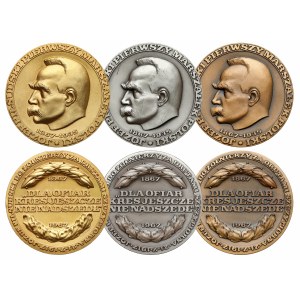 GOLD Pilsudski 100th Birthday Anniversary Medal 1967 + silver and bronze - COMPLETE (3pcs)
