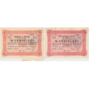 H. CEGIELSKI Tow. Akc., 100 Zloty und 2x 100 Zloty 1929 (2 Stck.)