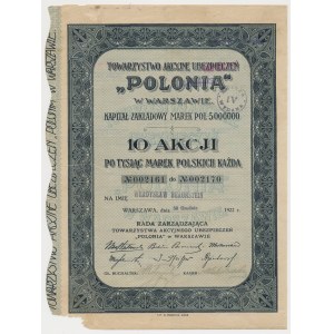 Tow. Akc. Ubezpieczeń POLONIA, Em.3, 10x 1000 mkp 1922