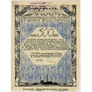 Spinnerei und Weberei Krosno, Em.1, 500 mkp 1921