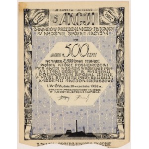 Krosno Spinning and Weaving Plant, Em.5, 5x 500 mkp 1923