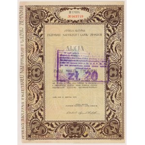 Akc. Company of the Oil and Natural Gas Industry, Em.3, 1,000 mkp 1922