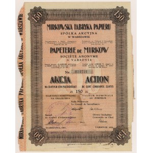 Mirkowska Paper Factory in Warsaw, 150 zloty 1931