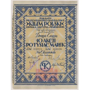 KILIM POLSKI Zakłady Przemysł. Handlowe, Em.2, 10x 1.000 mkp 1922
