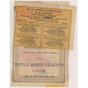 C.G. SCHON Textile Works, 1,000 mkp 1920