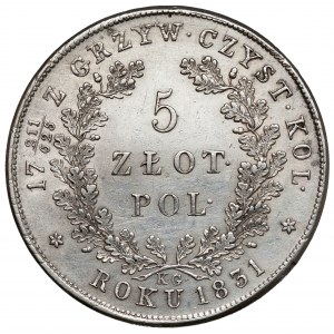 Powstanie Listopadowe, 5 złotych 1831 KG