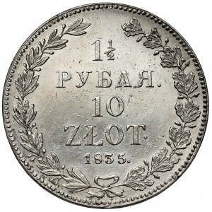 1-1/2 rubla = 10 złotych 1835 НГ, Petersburg - przebitka