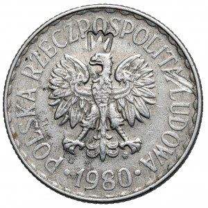 1 zlatá 1980 - vyrazená koruna