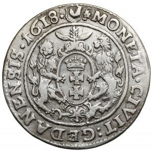 Žigmund III Vasa, Ort Gdansk 1618 - javorový list