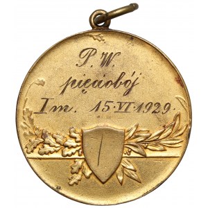 Medal nagrodowy, I miejsce Pięciobój Przysposobienia Wojskowego 15.VI.1929