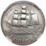 Sample 5 gold 1936 Sailing ship - narrow SAMPLE - mintage unknown!