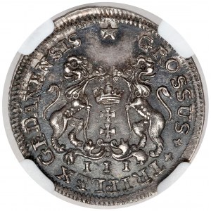 August III Sas, Trojak Gdańsk 1755 - CZYSTE srebro