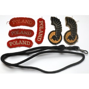 PSZnZ, 1st Armored Division and POLAND patch + cord, set (7pcs)