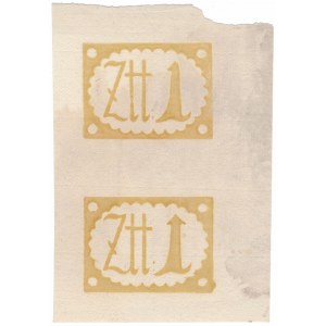 Papír z 1 zlata 1794 - pár 2 kusů. - fragment z archu s bezpečnostní značkou