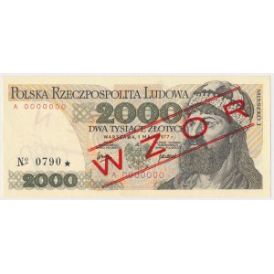 2.000 zł 1977 - WZÓR - A 0000000 - No.0790
