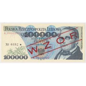 100 000 PLN 1990 - MODEL - A 0000000 - č. 0382