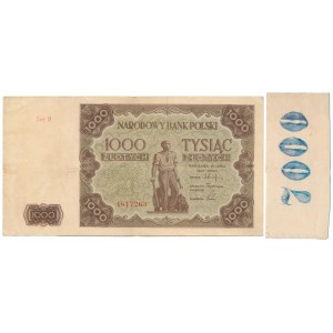 1.000 Zloty 1947 - Kleinbuchstabe + Periodenbanderole (2 Stück)