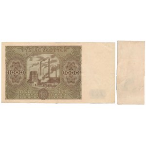 1,000 zloty 1947 - small letter + period band (2pcs)