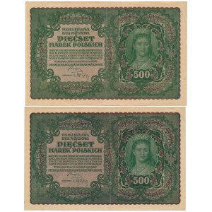 500 mkp 08.1919 - II Serja Y a AG - sada (2ks)