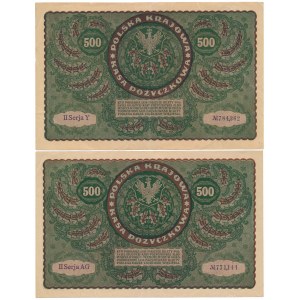 500 mkp 08.1919 - II Serja Y a AG - sada (2ks)