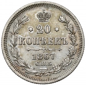 Russia, Alexander II, 20 kopecks 1867