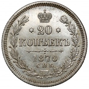 Russia, Alexander II, 20 kopecks 1870