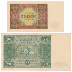 10 Zloty 1946 und 20 Zloty 1947 - Satz (2 Stck.)
