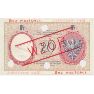 20 złotych 1919 - WZÓR - A.12 - wysoki nadruk, perforacja