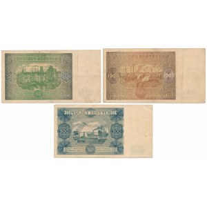 Sada 500 kusov - 1 000 libier 1946 a 500 libier 1947 (3 ks)