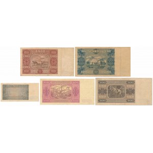 Zestaw banknotów z lat 1947-1948 (5szt)