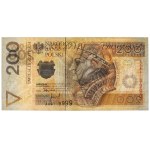 200 złotych 1994 - AA - efektowny BŁĄD NUMERATORA - brak farby