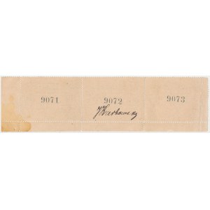 Piotrkow, fragment of ARKUSZ 3x 50 kop 1914 - with numbers and signature