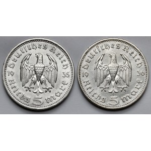 Německo, 5 marek 1935-1936, sada (2ks)