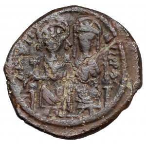 Byzanz, Justin II. und Sophia (565-578 n. Chr.) Follis, Nicomedia