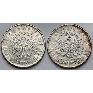 Piłsudski 10 złotych 1935-1936, zestaw (2szt)