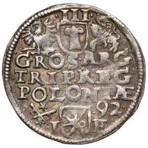 Sigismund III. Wasa, Trojak Poznań 1592 - Datum auf der rechten Seite