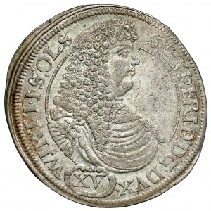 Śląsk, Sylwiusz Fryderyk, 15 krajcarów 1675 SP, Oleśnica