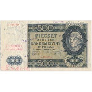 500 zlotých 1940 - padělek v Londýně