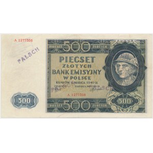 500 Zloty 1940 - Londoner Fälschung mit unvollständiger Prägung